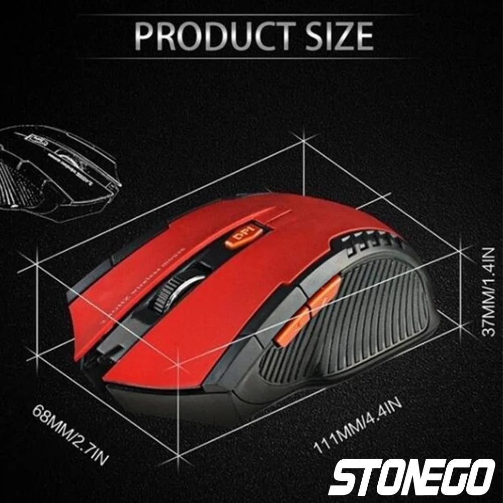 2.4GHz Wireless Gaming Mouse - Ultra Slim Portable Optical Mouse for PC Laptop with USB Receiver