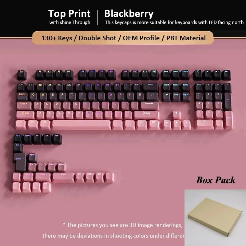 Gradient Keycaps For Cherry Mx Switch Mechanical Keyboard OEM Profile PBT Keycap Black Pink backlit RGB Gamer ISO Layout Key cap