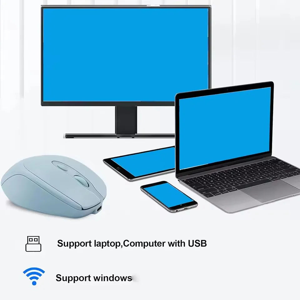 Wireless Computer Mouse Rechargeable 2.4G Bluetooth-Compatible Wireless Mouse USB Silent Gamer Mice For PC Laptop Macbook Tablet