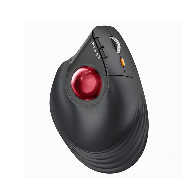 ProtoArc Vertical Wireless Trackball Mouse, EM05 NL Bluetooth Ergonomic Rollerball Mouse Rechargeable Computer Laptop Thumb Mice