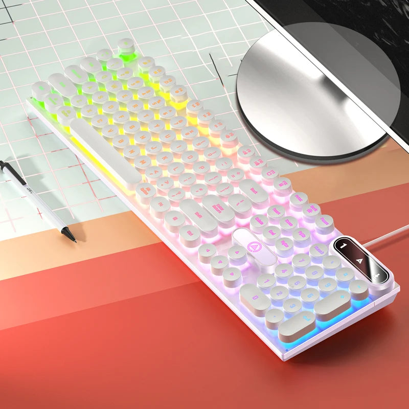 Wired Gaming Keyboard with Numpad, Low Profile 104 Key Keyboard for Laptop/Desktops/PC, Computer Office Accessories