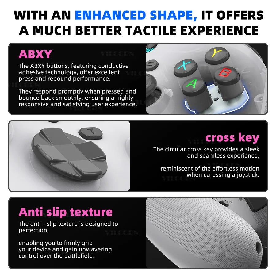 VILCORN G6 Wireless Game Controller for iOS/Android Smartphones Bluetooth-Compatible Gamepads for PC/SWITCH Hall Rocker Joystick