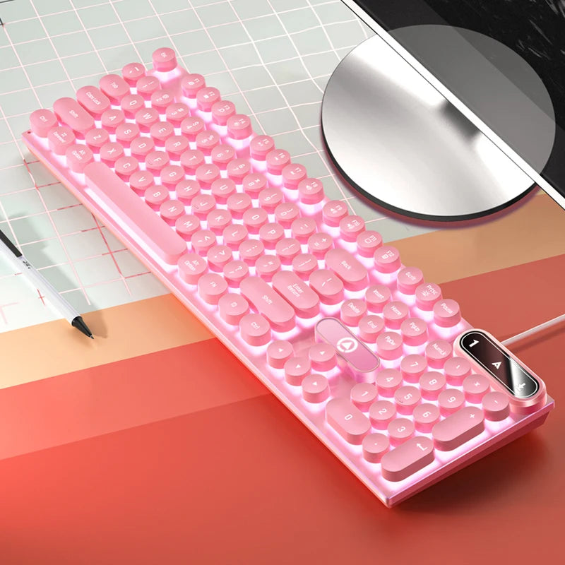 Wired Gaming Keyboard with Numpad, Low Profile 104 Key Keyboard for Laptop/Desktops/PC, Computer Office Accessories