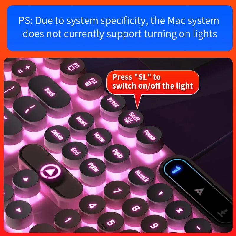 Wired Gaming Keyboard with Numpad, Low Profile 104 Key Keyboard for Laptop/Desktops/PC, Computer Office Accessories