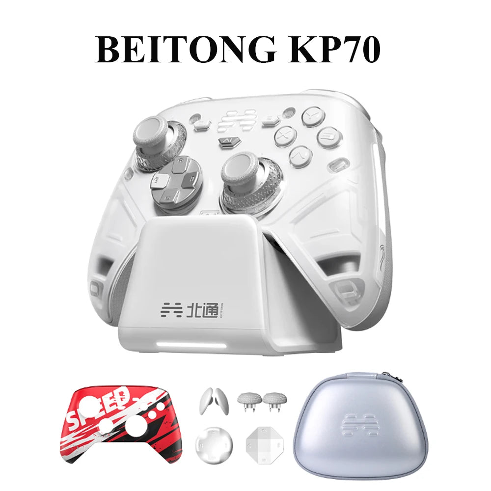 BEITONG KP70 Wireless Game Controller, Dual Auto-Sense Trigger, 6 Back Paddles for NS/PC/iOS/Android/Steam