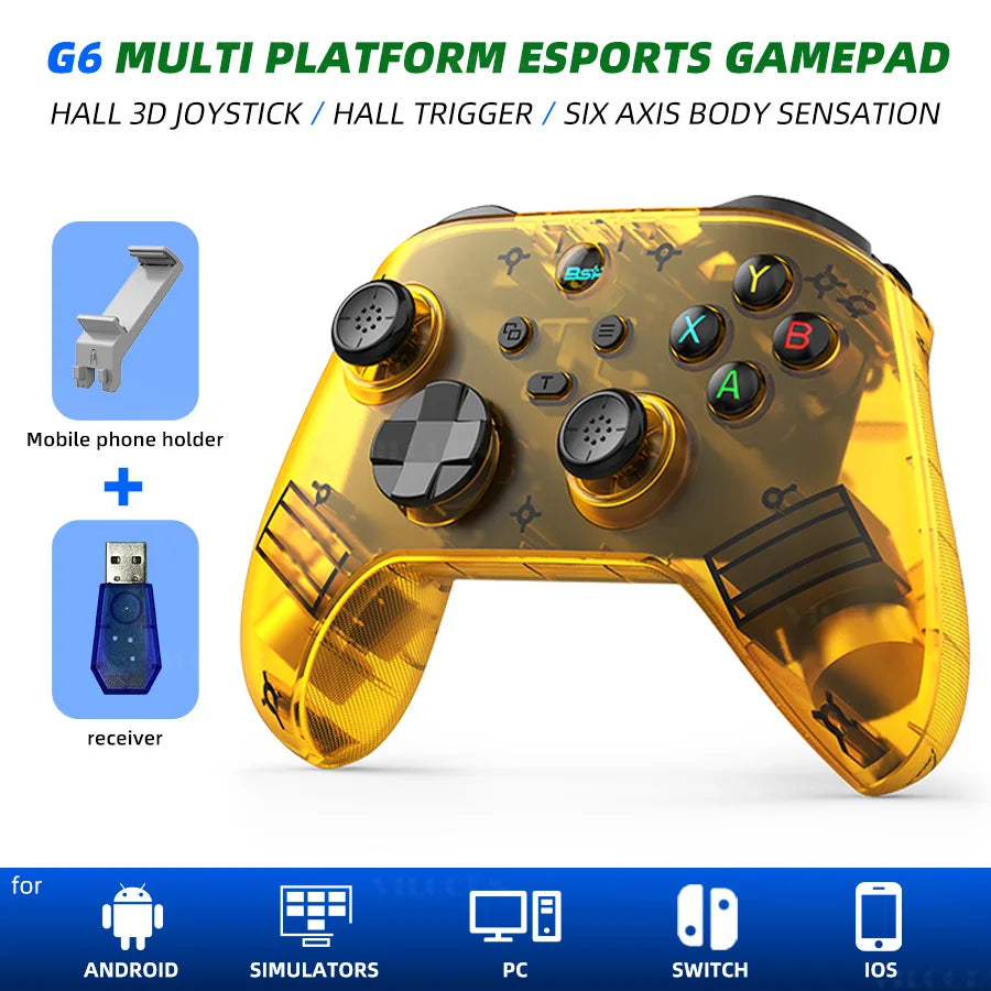 VILCORN G6 Wireless Game Controller for iOS/Android Smartphones Bluetooth-Compatible Gamepads for PC/SWITCH Hall Rocker Joystick
