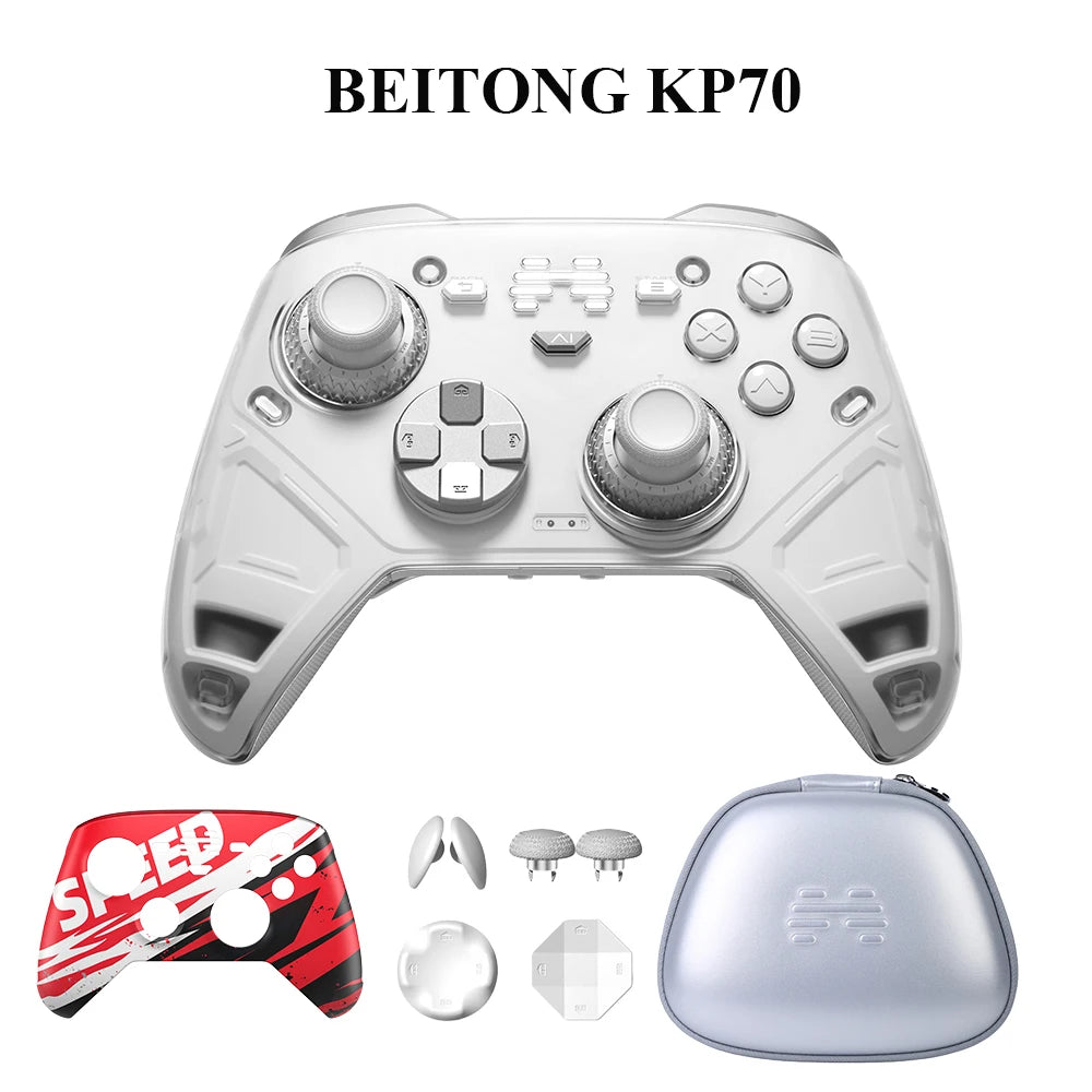 BEITONG KP70 Wireless Game Controller, Dual Auto-Sense Trigger, 6 Back Paddles for NS/PC/iOS/Android/Steam
