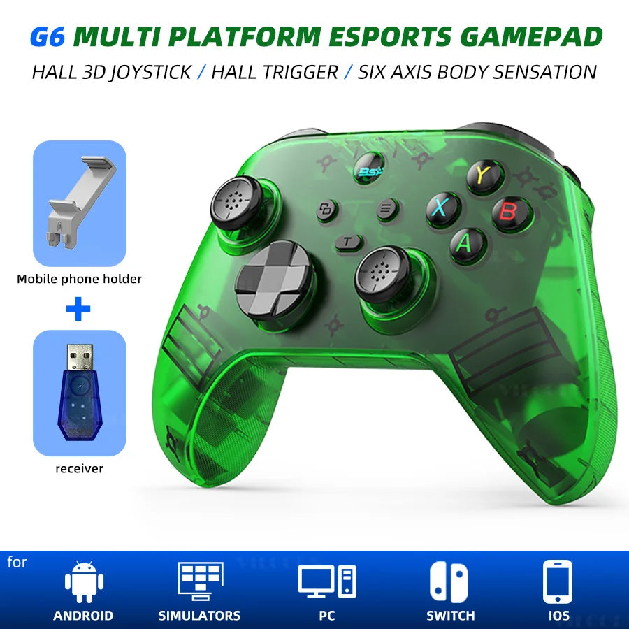 VILCORN G6 Wireless Game Controller for iOS/Android Smartphones Bluetooth-Compatible Gamepads for PC/SWITCH Hall Rocker Joystick