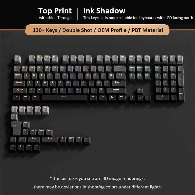 Gradient Keycaps For Cherry Mx Switch Mechanical Keyboard OEM Profile PBT Keycap Black Pink backlit RGB Gamer ISO Layout Key cap