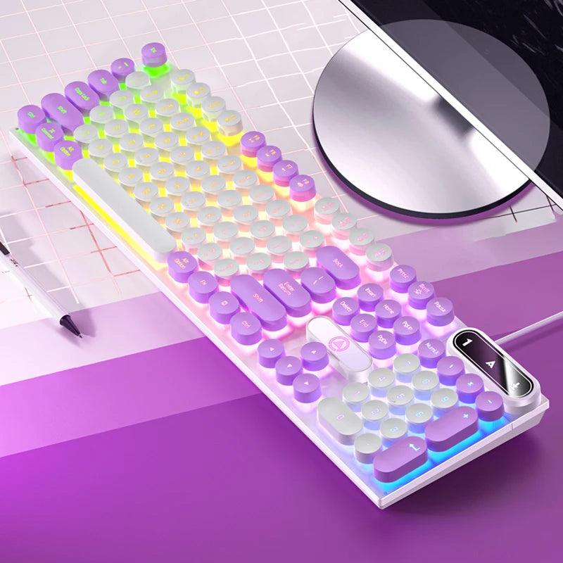 Wired Gaming Keyboard with Numpad, Low Profile 104 Key Keyboard for Laptop/Desktops/PC, Computer Office Accessories