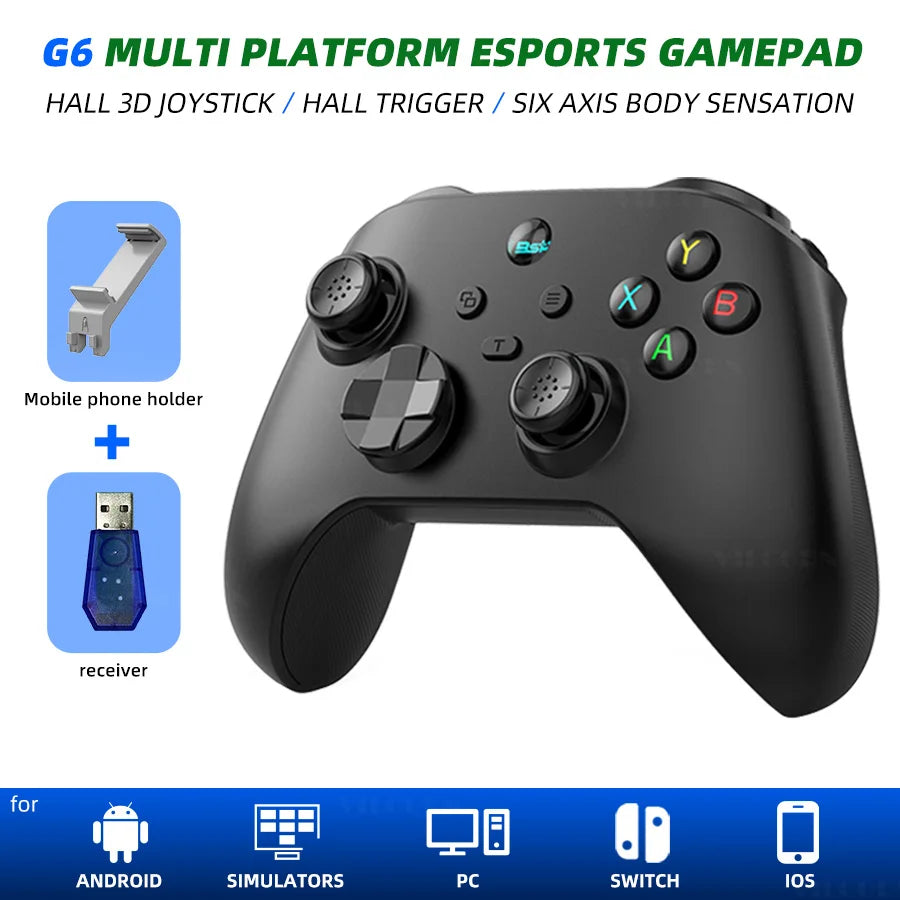 VILCORN G6 Wireless Game Controller for iOS/Android Smartphones Bluetooth-Compatible Gamepads for PC/SWITCH Hall Rocker Joystick