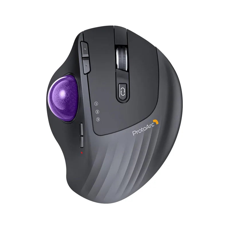 ProtoArc Wireless Trackball Mouse, EM01 NL Ergonomic Bluetooth Rollerball Thumb Rechargeable Computer Laptop Mouse for PC