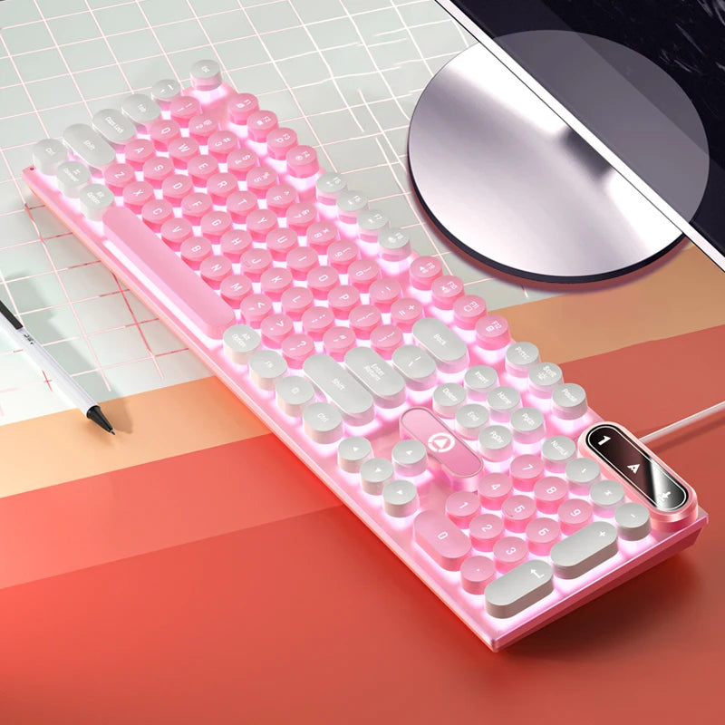 Wired Gaming Keyboard with Numpad, Low Profile 104 Key Keyboard for Laptop/Desktops/PC, Computer Office Accessories